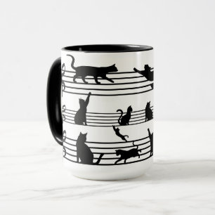 Playing Cats Piano Notes Party Coffee Mug