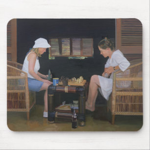 Playing Chess at Goldeneye Mouse Pad