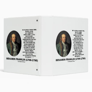 Playing Chess Caution Benjamin Franklin Quote Binder