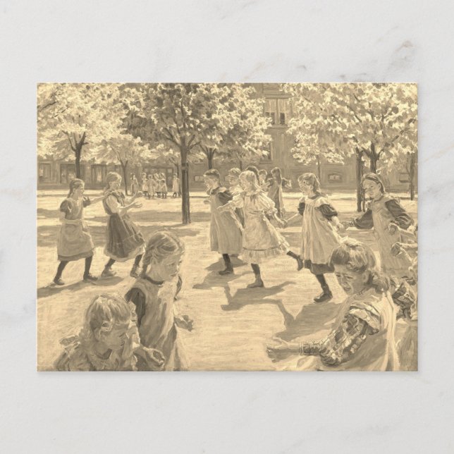 PLAYING CHILDREN BY PETER HANSEN POSTCARD (Front)