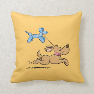 Playing Dog Throw Pillow