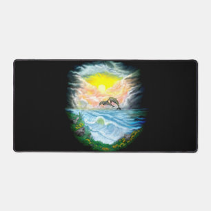 Playing Dolphins in the Sunshine Desk Mat