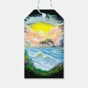 Playing Dolphins in the Sunshine Gift Tags