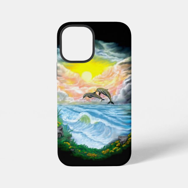 Playing Dolphins in the Sunshine iPhone Case (Back)