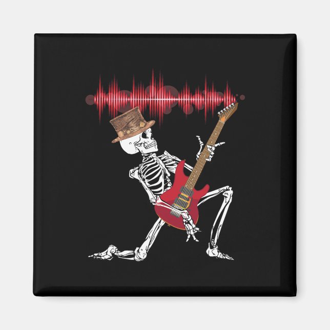 Playing Electric Guitar Funny Halloween  Magnet (Front)