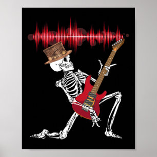 Playing Electric Guitar Funny Halloween Poster
