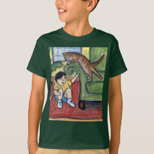 Playing Games Cat Lover Custom Art T-Shirt