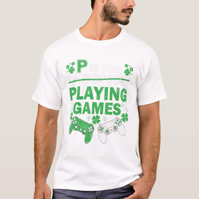 Playing Games St Patricks Day  T-Shirt (Front)