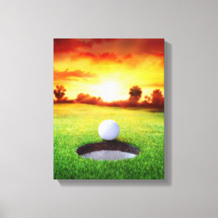 Playing Golf at Sunset in Florida Canvas Print