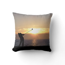 Playing Golf At Sunset