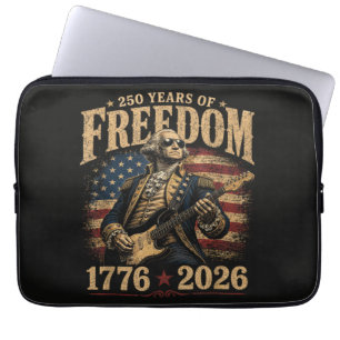 Playing Guitar 250 Years 4th July Laptop Sleeve