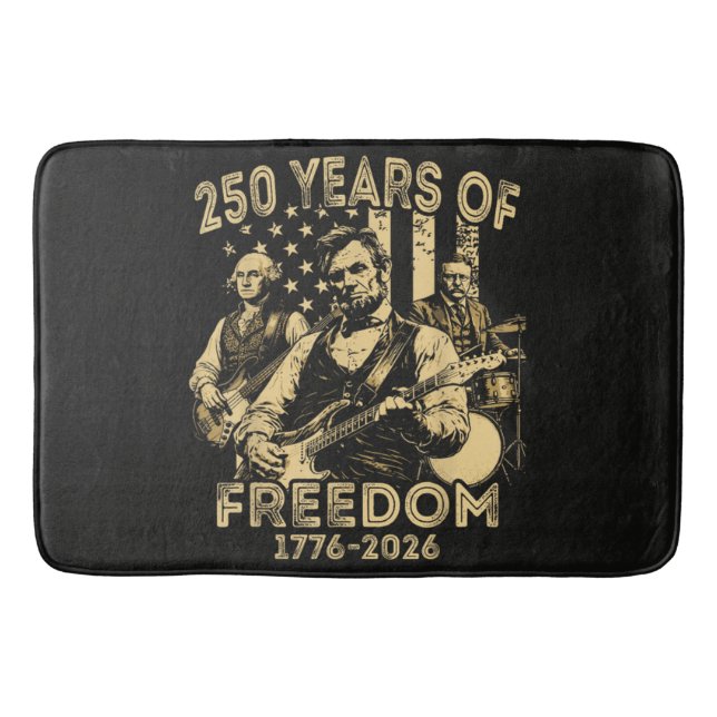 Playing Guitar 4th July 250th Anniversary Bath Mat (Front)