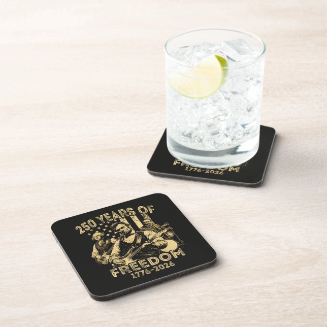 Playing Guitar 4th July 250th Anniversary Coaster (Right Side)