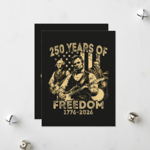 Playing Guitar 4th July 250th Anniversary Holiday Card