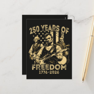 Playing Guitar 4th July 250th Anniversary Holiday Postcard