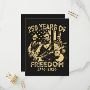 Playing Guitar 4th July 250th Anniversary Invitation Postcard
