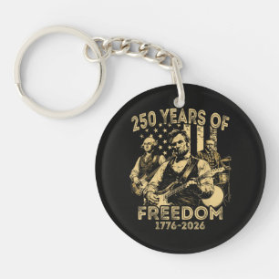 Playing Guitar 4th July 250th Anniversary Keychain