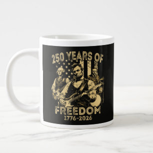 Playing Guitar 4th July 250th Anniversary Large Coffee Mug