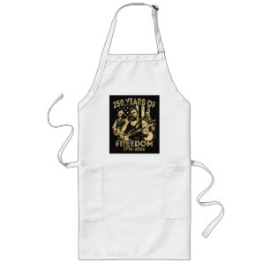 Playing Guitar 4th July 250th Anniversary Long Apron