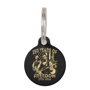 Playing Guitar 4th July 250th Anniversary Pet Tag