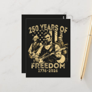 Playing Guitar 4th July 250th Anniversary Postcard