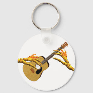 Playing guitar down to the bone by Valxart Keychain