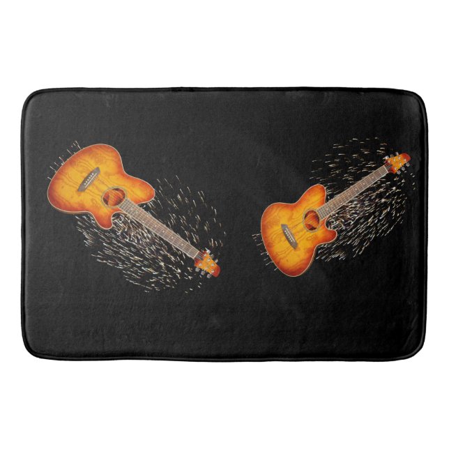 Playing Guitar Lights Me Up, Memory Foam Bathmat (Front)