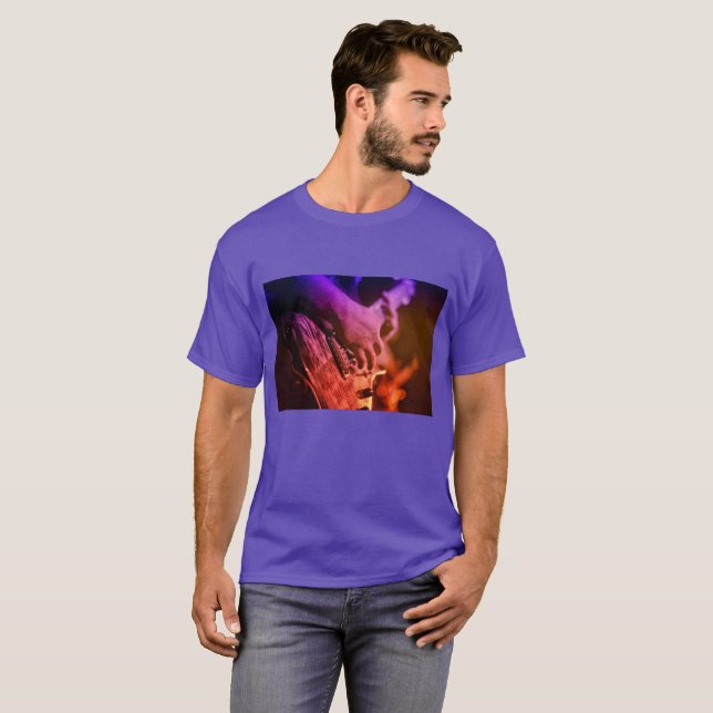 Playing Guitar Night Mood T-Shirt (Front Full)