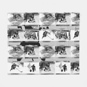 Playing Hockey - Ice Hockey Players Fleece Blanket