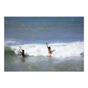 Playing in the Waves Photo Print