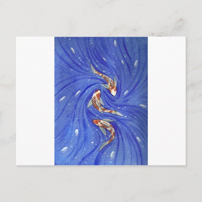 Playing Koi Postcard (Front)