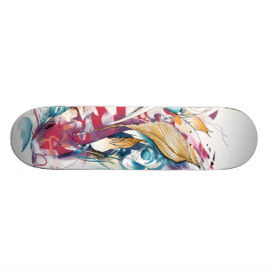 Playing Koi skateboard