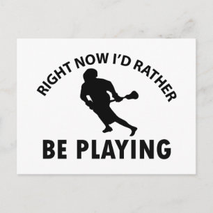 Playing lacrosse postcard