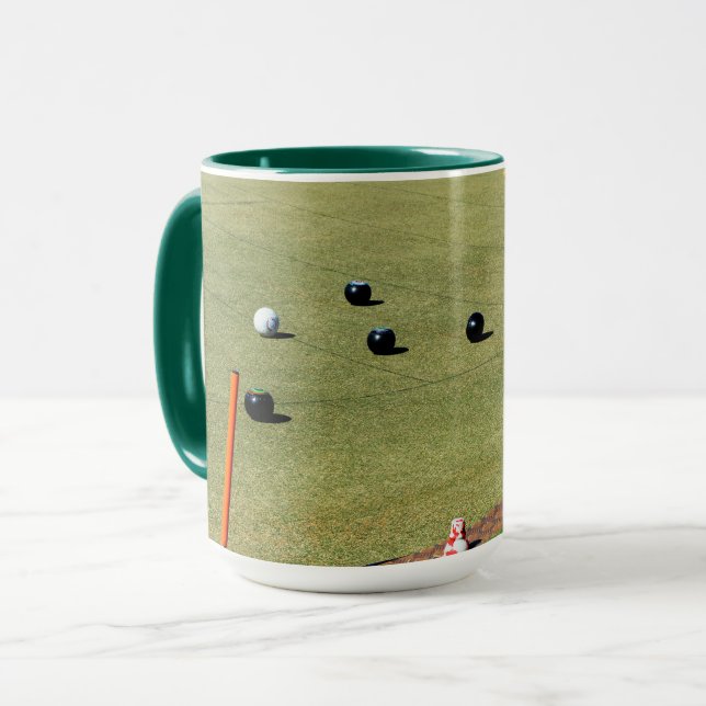 Playing Lawn Bowls, Coffee Mug (Front Left)