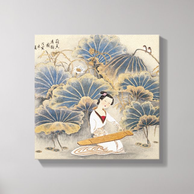 Playing Music by Lotus Pond Canvas Print (Front)