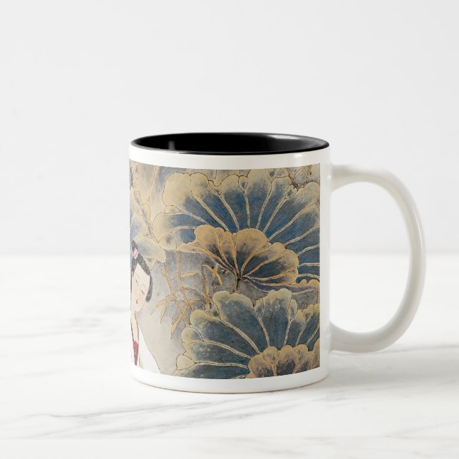 Playing Music by Lotus Pond Two-Tone Coffee Mug (Right)