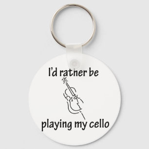Playing My Cello Keychain