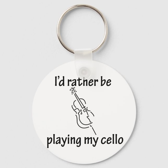 Playing My Cello Keychain (Front)