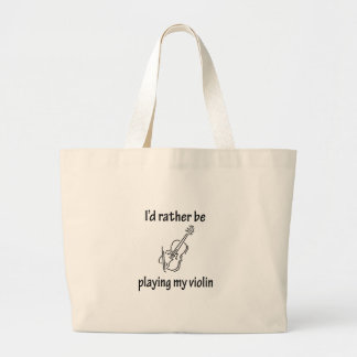 Playing My Violin Large Tote Bag