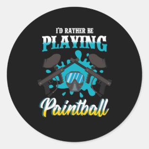 Playing Paintball Colour Balls Paintball Marker Gi Classic Round Sticker