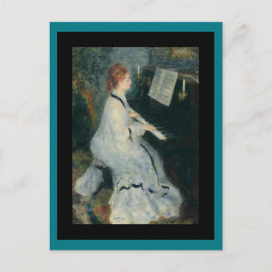 Playing Piano by Candlelight Postcard