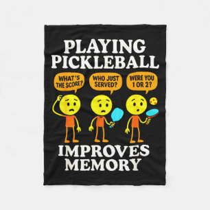 Playing pickleball - funny memory humor  fleece blanket