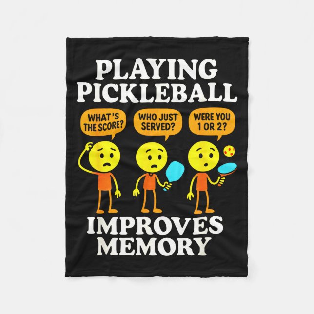 Playing pickleball - funny memory humor  fleece blanket (Front)