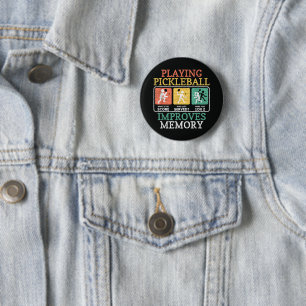Playing Pickleball Improves Memory 2 Inch Round Button