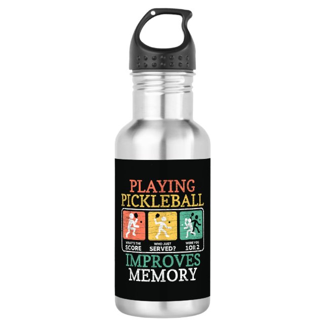 Playing Pickleball Improves Memory  532 Ml Water Bottle (Front)