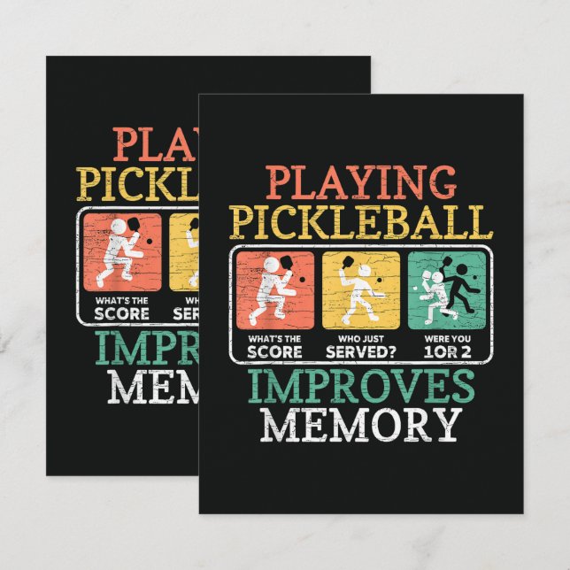 Playing Pickleball Improves Memory  Card (Front/Back)