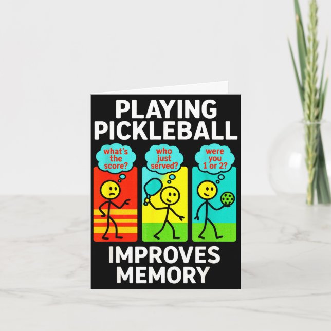 Playing pickleball improves memory - funny player  card (Front)