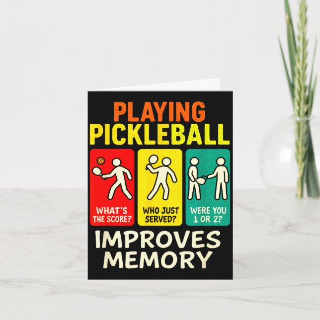 Playing pickleball improves memory - paddleball fu card (Front)