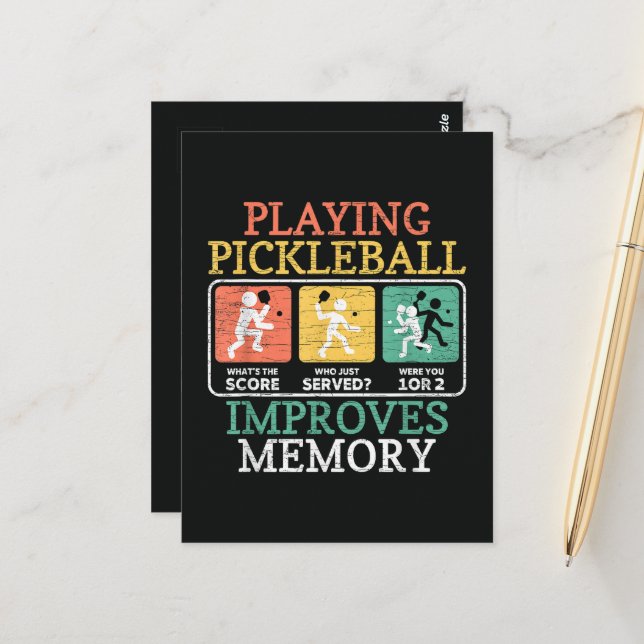 Playing Pickleball Improves Memory  Postcard (Front/Back In Situ)