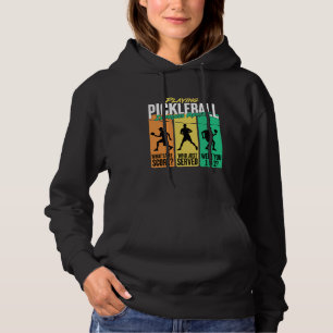 Playing Pickleball Improves Memory Retro Pickle ba Hoodie